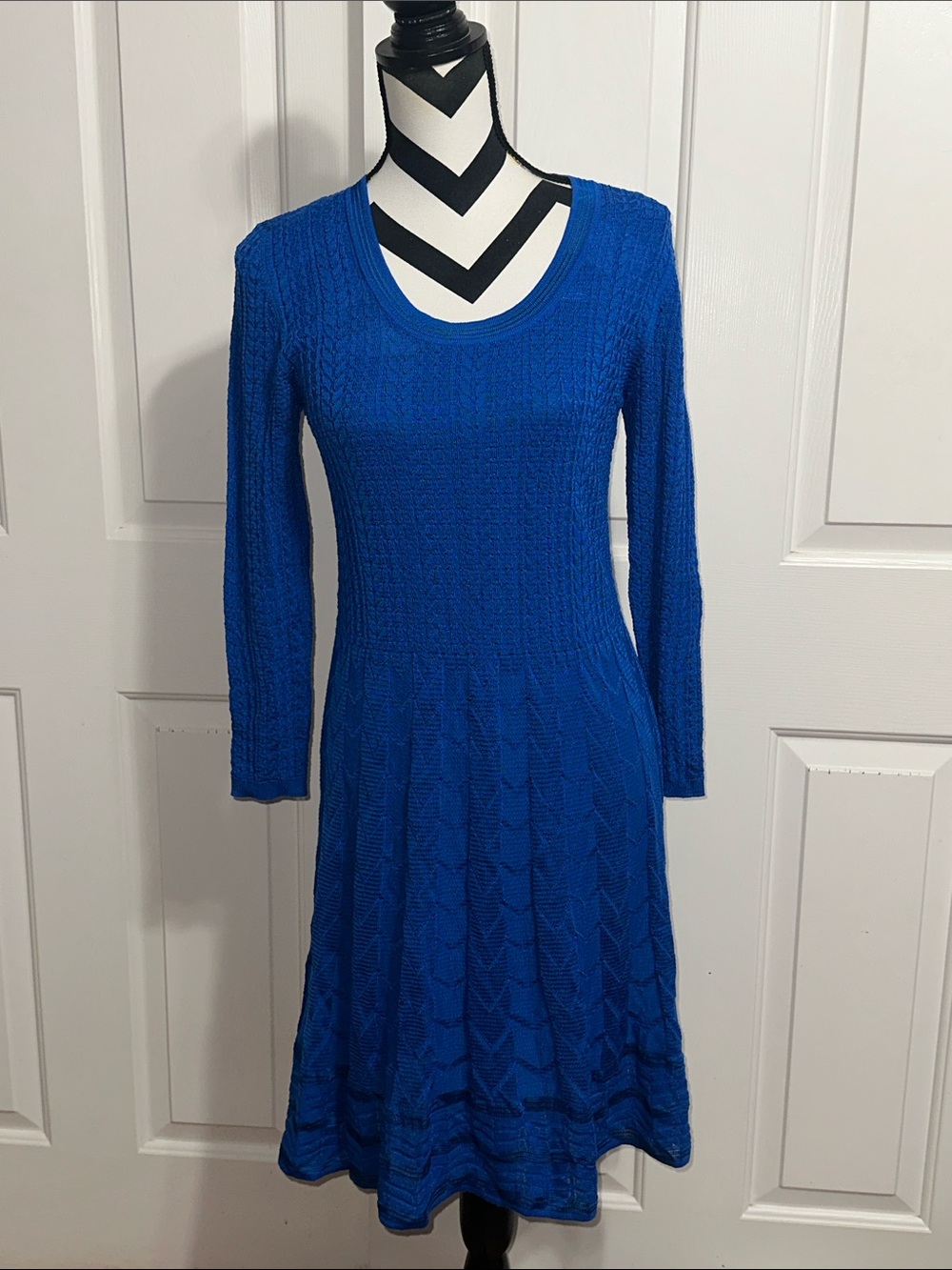 Missoni Cobalt Blue Long-Sleeve Knit Dress